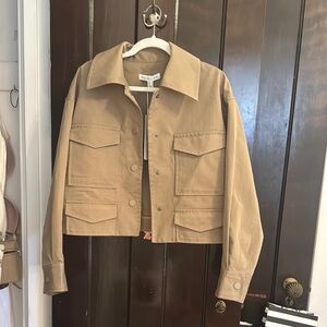 Shona Joy khaki pocket crop jacket